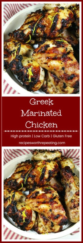 This Greek Marinated Chicken is hands down the most flavorful and juiciest chicken recipe I've ever made! Full of Greek flavours such as oregano, garlic, parsley and lemon, this dish screams flavor! The secret to this chicken dish is in the marinade!