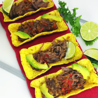 Crock Pot Beef Carnitas Tacos with Endive and Avocado Salad