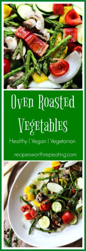 These Oven Roasted Vegetables are simple to prepare and packed full of flavor! These crisp and delicious vegetables make the perfect side dish and they are naturally gluten-free!