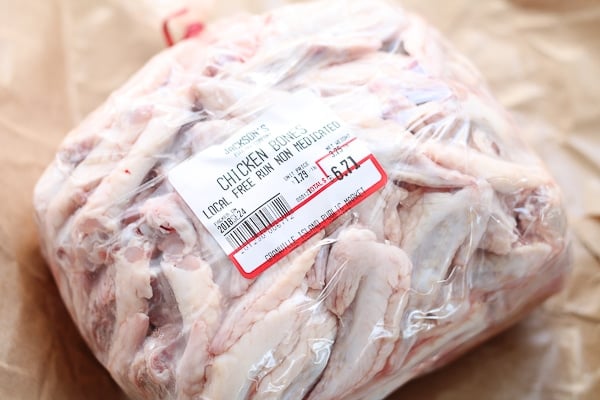 A bag of chicken wing bones used to make Instant Pot bone broth.