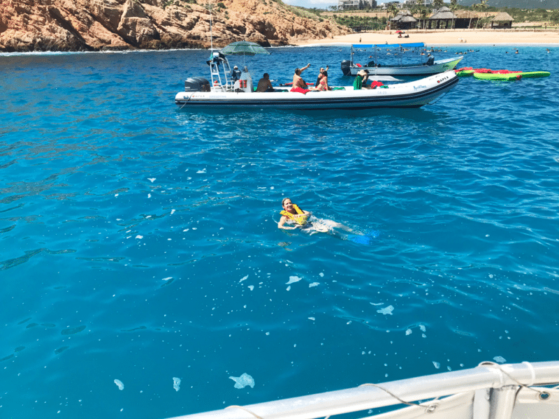 Swimming in the ocean in Cabo San Lucas.