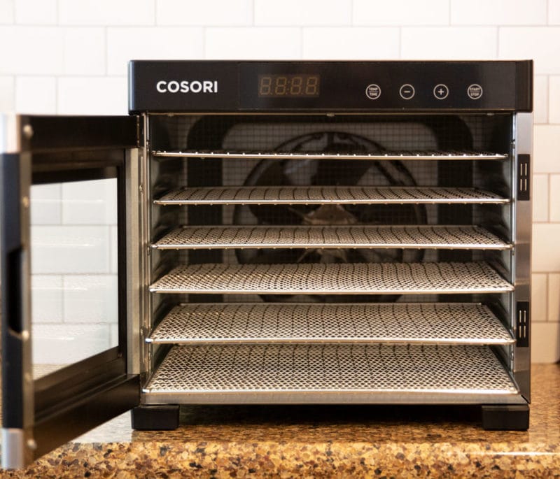 Cosori Food Dehydrator on counter.