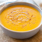 sweet potato soup in bowl