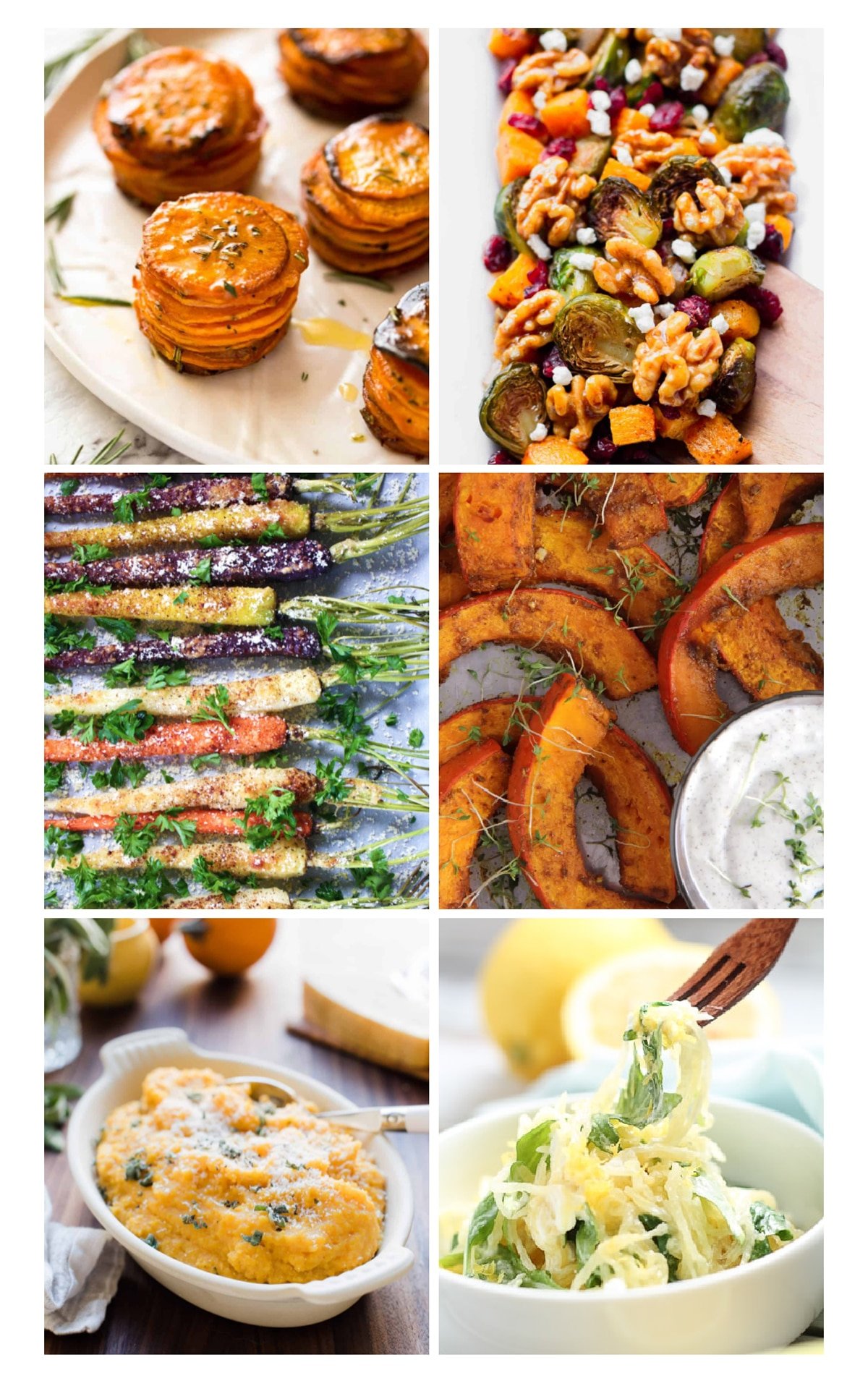 Six different fall side dishes.