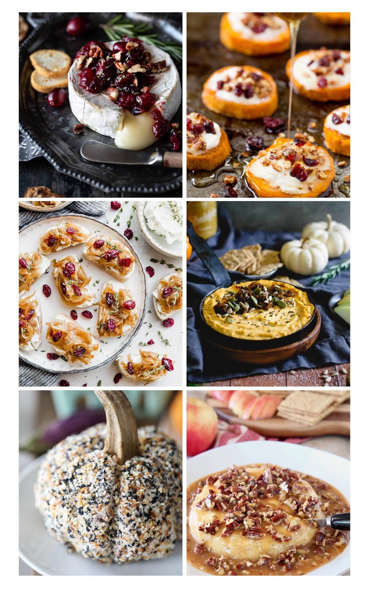 Four different fall appetizers.