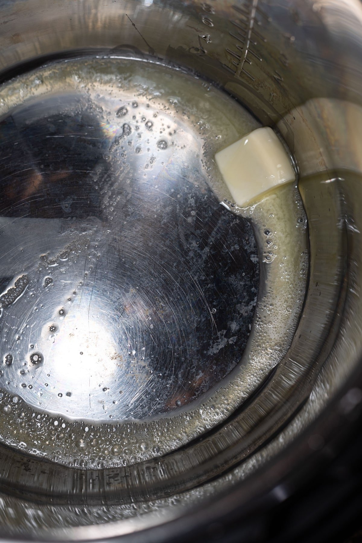 Butter melting in an Instant Pot.