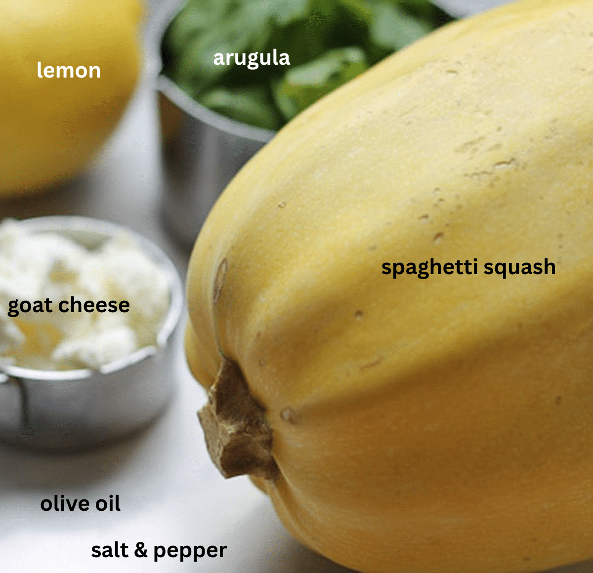 Ingredients to make spaghetti squash on a counter. 