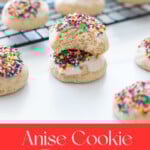 Stacked Anise Cookies with a bite taken out of one.